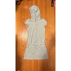 Vintage Juicy Couture Terry Zip-Up Mini Dress in Light Blue Size P 👗